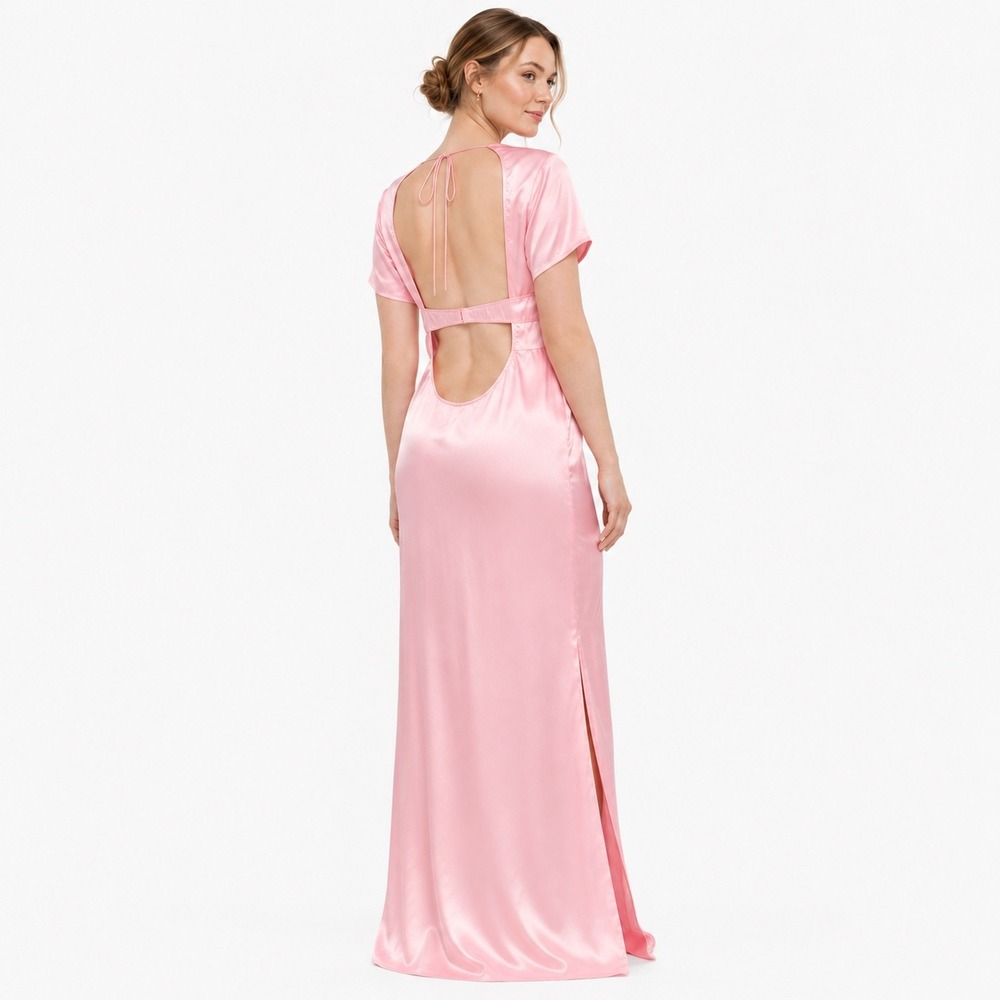 Anna October x J.Crew Luster Crepe Dress Womens 10 Pink Orchid Open Back NWT